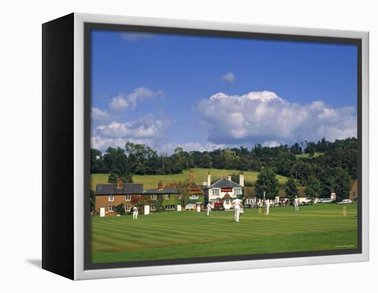 Cricket on Village Green, Surrey, England-Jon Arnold-Framed Premier Image Canvas