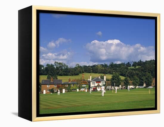 Cricket on Village Green, Surrey, England-Jon Arnold-Framed Premier Image Canvas