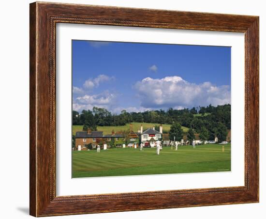 Cricket on Village Green, Surrey, England-Jon Arnold-Framed Photographic Print