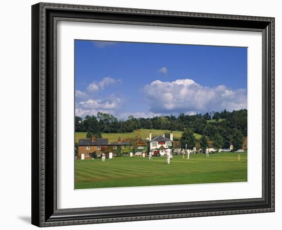 Cricket on Village Green, Surrey, England-Jon Arnold-Framed Photographic Print