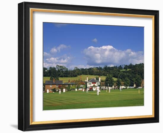 Cricket on Village Green, Surrey, England-Jon Arnold-Framed Photographic Print