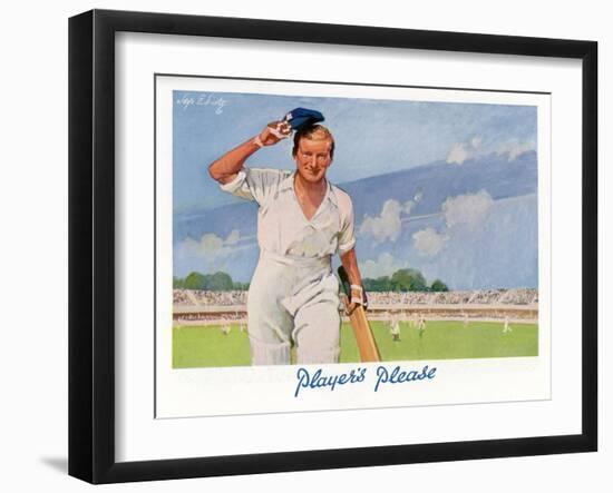 Cricket Player Raises His Cap as He Retires from the Pitch-Septimus Scott-Framed Art Print