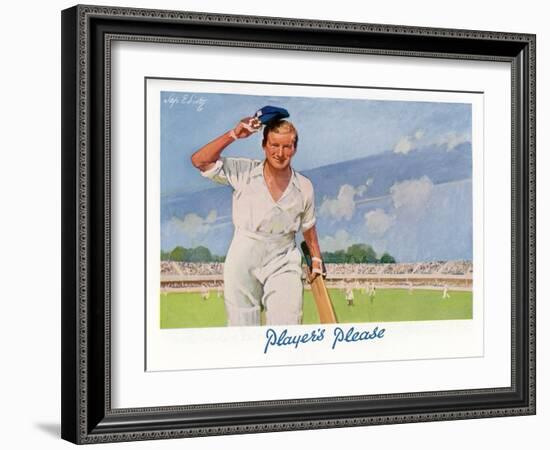 Cricket Player Raises His Cap as He Retires from the Pitch-Septimus Scott-Framed Art Print