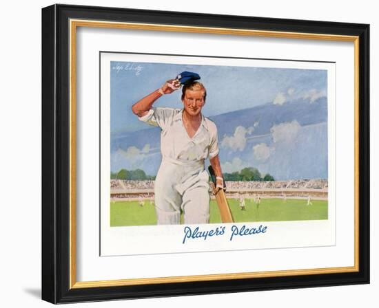 Cricket Player Raises His Cap as He Retires from the Pitch-Septimus Scott-Framed Art Print