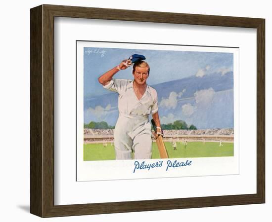 Cricket Player Raises His Cap as He Retires from the Pitch-Septimus Scott-Framed Art Print