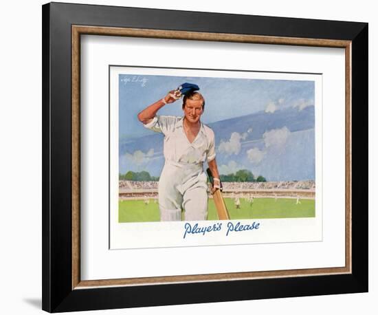 Cricket Player Raises His Cap as He Retires from the Pitch-Septimus Scott-Framed Art Print