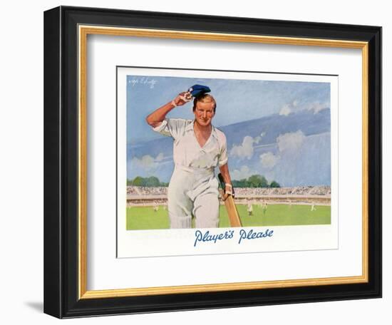 Cricket Player Raises His Cap as He Retires from the Pitch-Septimus Scott-Framed Art Print