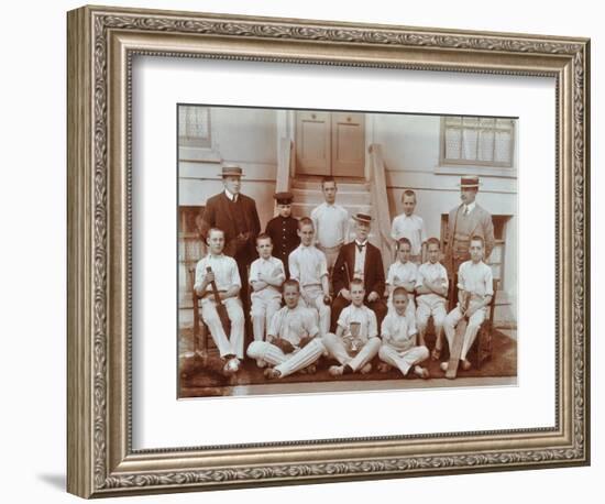 Cricket Team at the Boys Home Industrial School, London, 1900-null-Framed Photographic Print