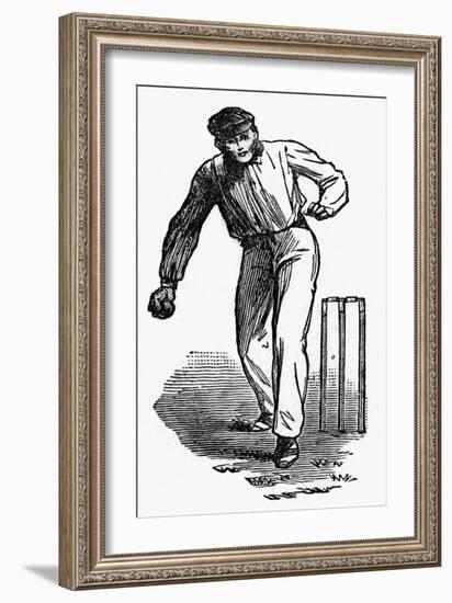 Cricket the Underhand Bowling Technique-null-Framed Premium Giclee Print