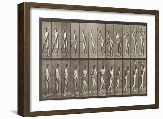 Cricketer, Plate 291 from 'Animal Locomotion', 1887-Eadweard Muybridge-Framed Giclee Print