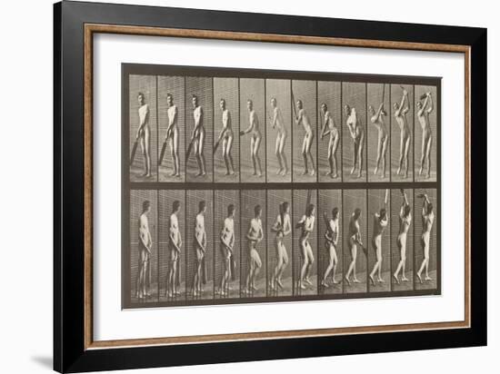 Cricketer, Plate 291 from 'Animal Locomotion', 1887-Eadweard Muybridge-Framed Giclee Print