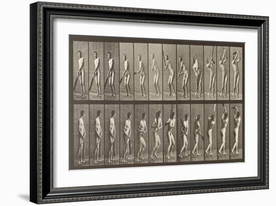 Cricketer, Plate 291 from 'Animal Locomotion', 1887-Eadweard Muybridge-Framed Giclee Print