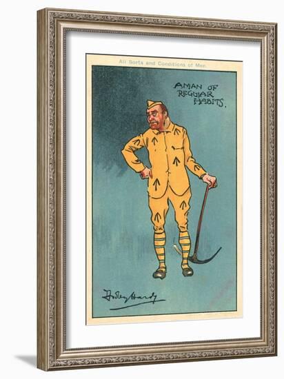 Crime and Punishment: Prisoner Holding a Pickaxe (Chromolitho)-Dudley Hardy-Framed Giclee Print