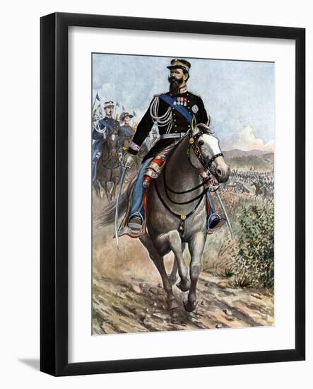 Crimean War: King Vittorio Emanuele (Victor-Emmanuel) II (1820-1878) Reviews His Troops Destined Fo-Tancredi Scarpelli-Framed Giclee Print