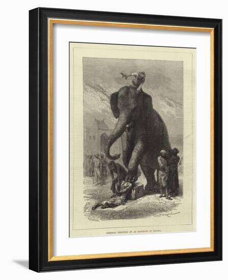 Criminal Executed by an Elephant at Baroda-Emile Antoine Bayard-Framed Giclee Print