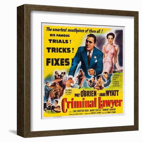 Criminal Lawyer, Pat O'Brien, Jane Wyatt, 1951-null-Framed Art Print