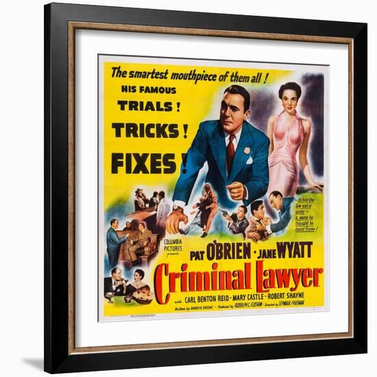 Criminal Lawyer, Pat O'Brien, Jane Wyatt, 1951-null-Framed Art Print