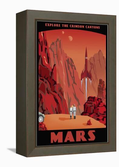 Crimson Canyons Of Mars-Steve Thomas-Framed Premier Image Canvas