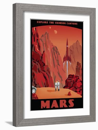 Crimson Canyons Of Mars-Steve Thomas-Framed Giclee Print