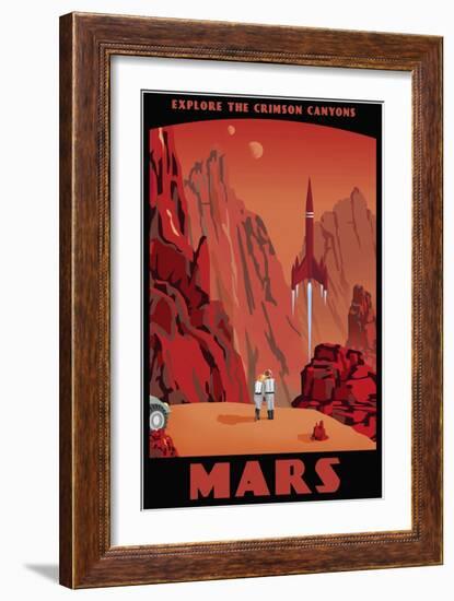 Crimson Canyons Of Mars-Steve Thomas-Framed Giclee Print