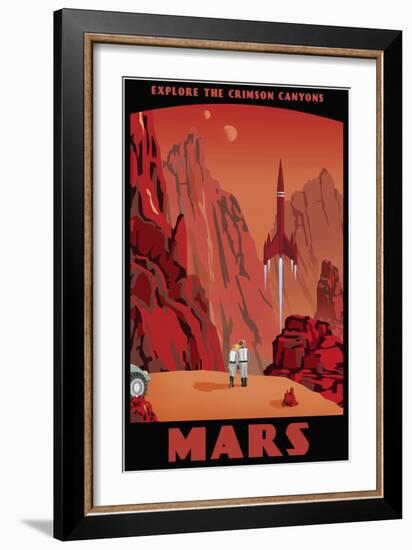 Crimson Canyons Of Mars-Steve Thomas-Framed Giclee Print