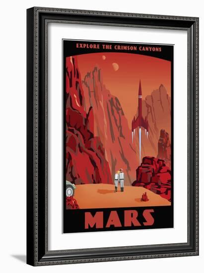 Crimson Canyons Of Mars-Steve Thomas-Framed Giclee Print