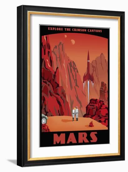 Crimson Canyons Of Mars-Steve Thomas-Framed Giclee Print