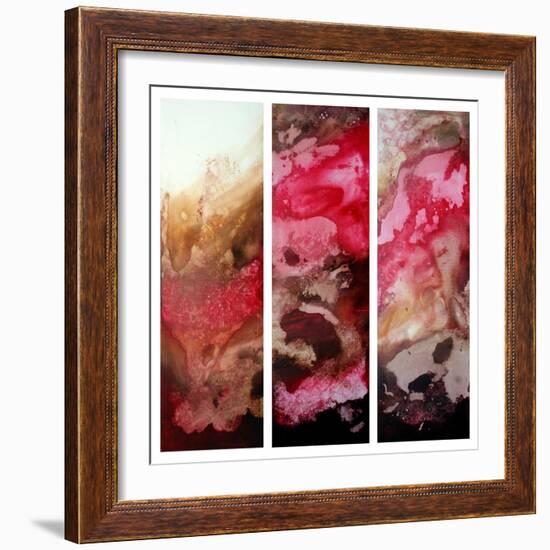 Crimson Cream Abstract-Megan Aroon Duncanson-Framed Art Print