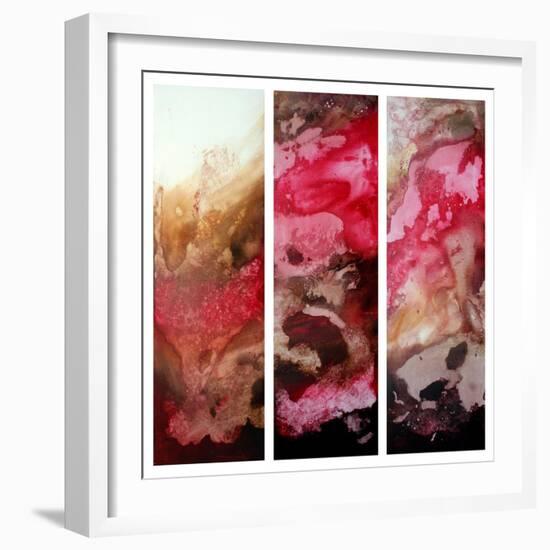 Crimson Cream Abstract-Megan Aroon Duncanson-Framed Art Print