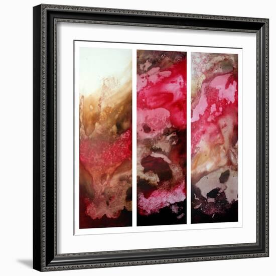 Crimson Cream Abstract-Megan Aroon Duncanson-Framed Art Print