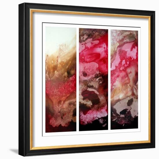 Crimson Cream Abstract-Megan Aroon Duncanson-Framed Art Print