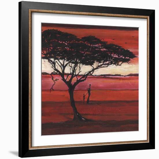 Crimson Earth II-Julia Hawkins-Framed Art Print