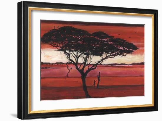 Crimson Earth II-Julia Hawkins-Framed Art Print