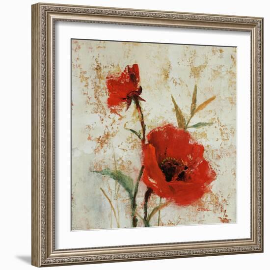 Crimson Poppies I-Tim O'toole-Framed Giclee Print