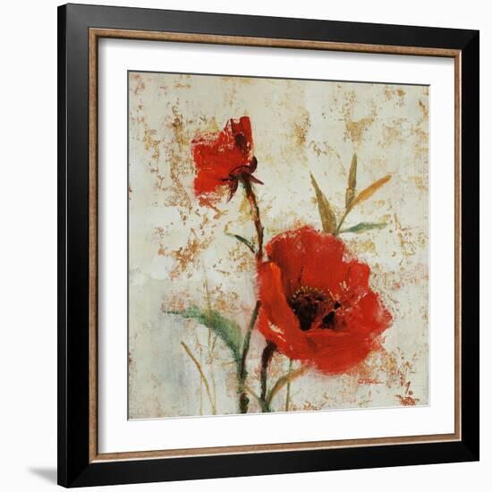 Crimson Poppies I-Tim O'toole-Framed Giclee Print