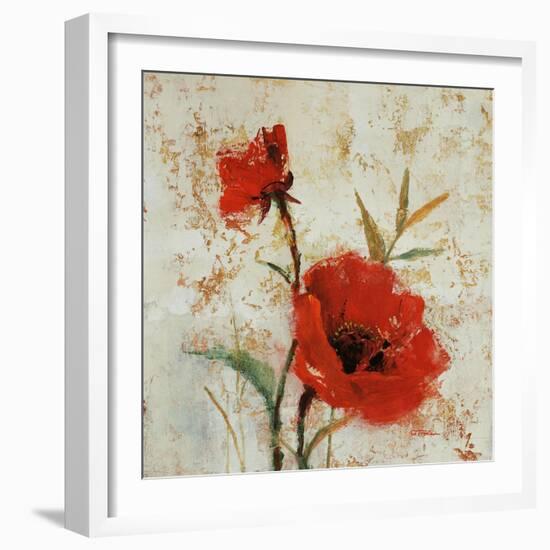 Crimson Poppies I-Tim O'toole-Framed Giclee Print