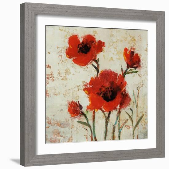 Crimson Poppies II-Tim O'toole-Framed Giclee Print