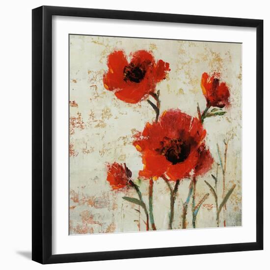 Crimson Poppies II-Tim O'toole-Framed Giclee Print