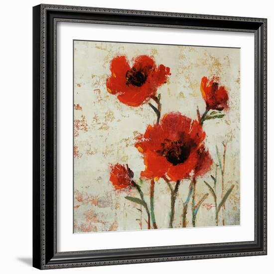 Crimson Poppies II-Tim O'toole-Framed Giclee Print