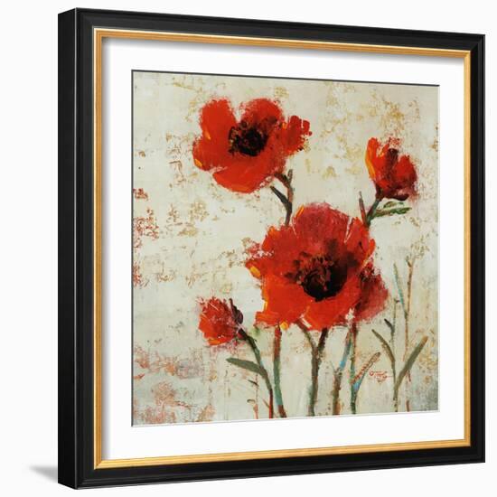 Crimson Poppies II-Tim O'toole-Framed Giclee Print