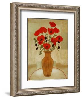 Crimson Poppies-Beverly Jean-Framed Art Print