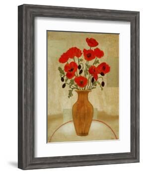 Crimson Poppies-Beverly Jean-Framed Art Print