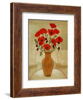 Crimson Poppies-Beverly Jean-Framed Art Print