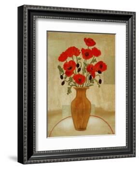 Crimson Poppies-Beverly Jean-Framed Art Print