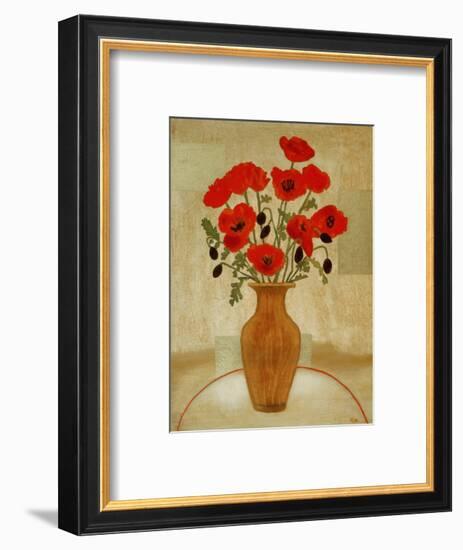 Crimson Poppies-Beverly Jean-Framed Art Print