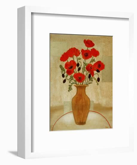 Crimson Poppies-Beverly Jean-Framed Art Print