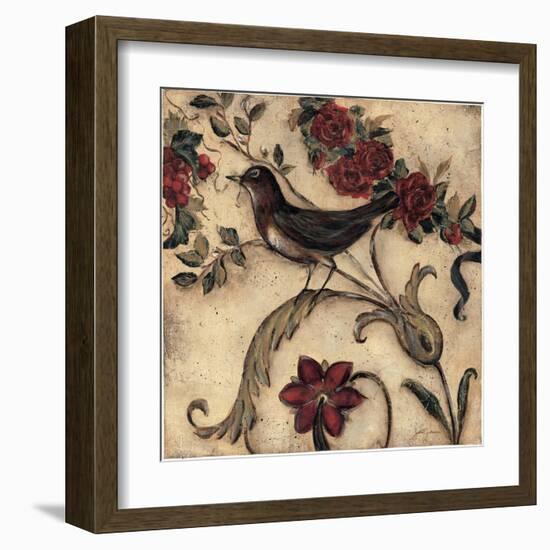 Crimson Song Bird No.2-Laurel Lehman-Framed Art Print