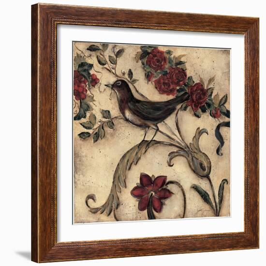 Crimson Song Bird No.2-Laurel Lehman-Framed Art Print