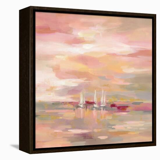 Crimson Waves-Silvia Vassileva-Framed Stretched Canvas