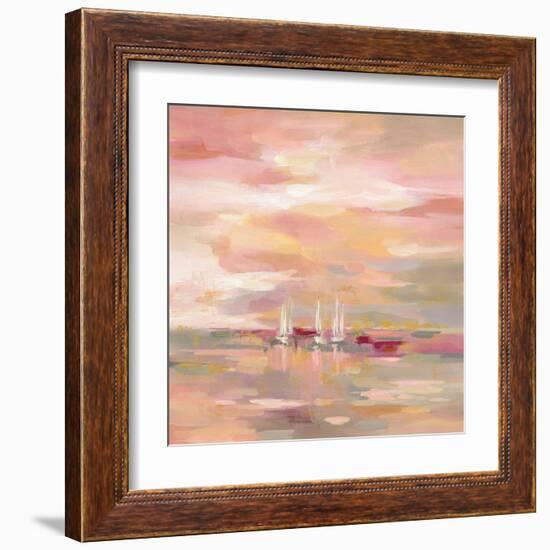 Crimson Waves-Silvia Vassileva-Framed Art Print